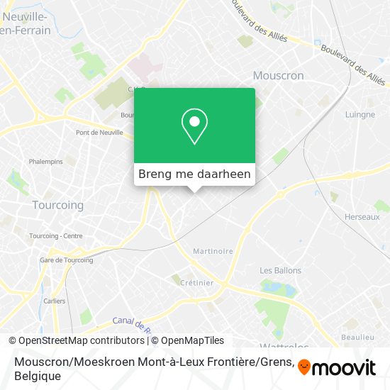 Mouscron / Moeskroen Mont-à-Leux Frontière / Grens kaart