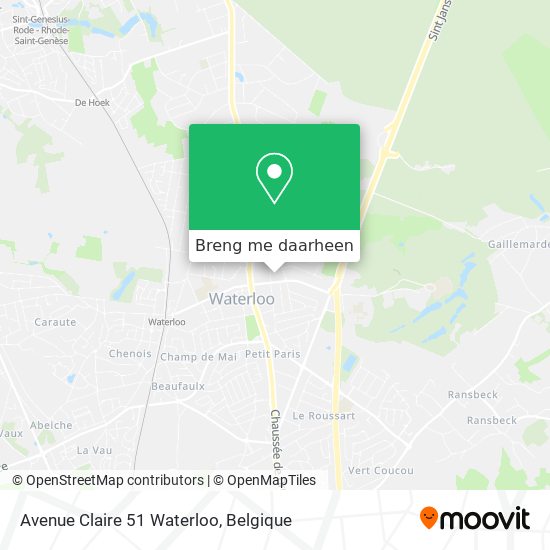 Avenue Claire 51 Waterloo kaart