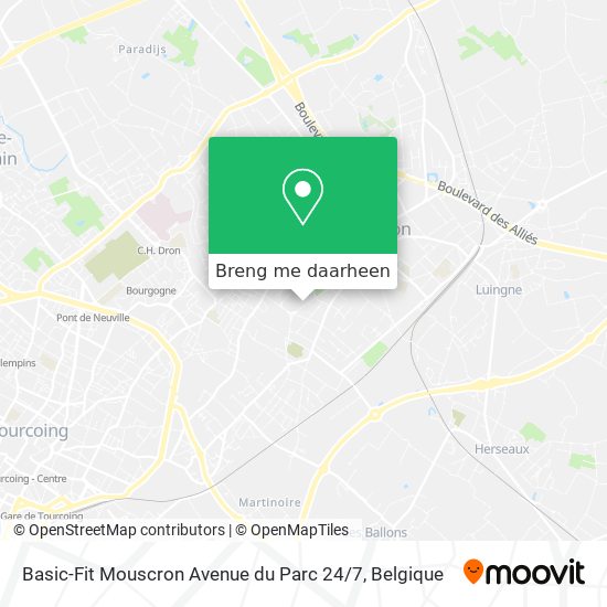 Basic-Fit Mouscron Avenue du Parc 24 / 7 kaart