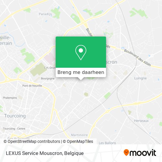 LEXUS Service Mouscron kaart