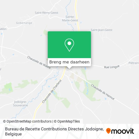 Bureau de Recette Contributions Directes Jodoigne kaart