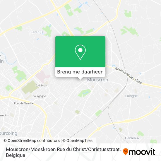 Mouscron / Moeskroen Rue du Christ / Christusstraat kaart