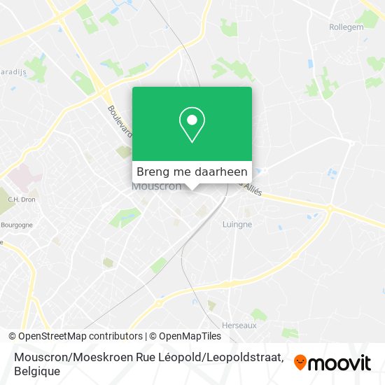 Mouscron / Moeskroen Rue Léopold / Leopoldstraat kaart