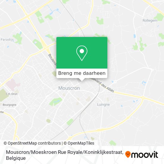 Mouscron / Moeskroen Rue Royale / Koninklijkestraat kaart