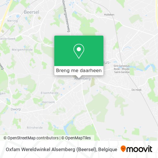 Oxfam Wereldwinkel Alsemberg (Beersel) kaart