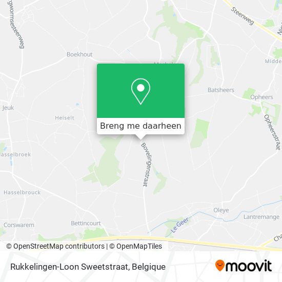 Rukkelingen-Loon Sweetstraat kaart