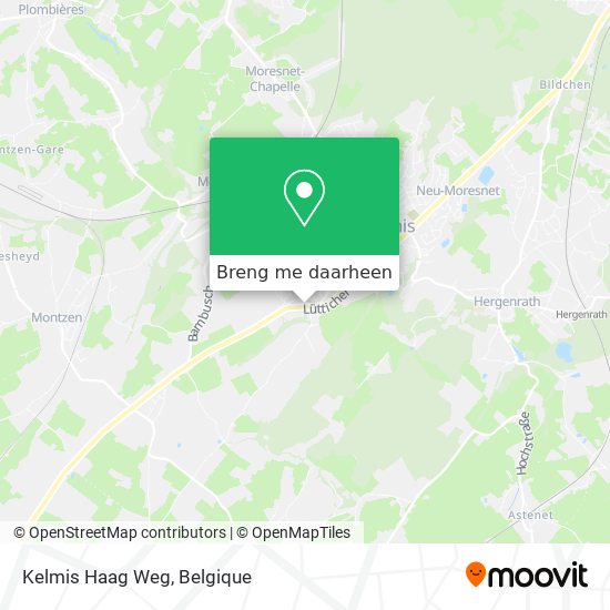 Kelmis Haag Weg kaart