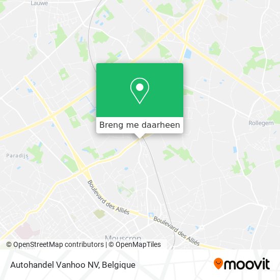 Autohandel Vanhoo NV kaart