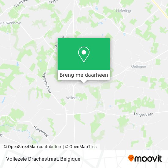 Vollezele Drachestraat kaart