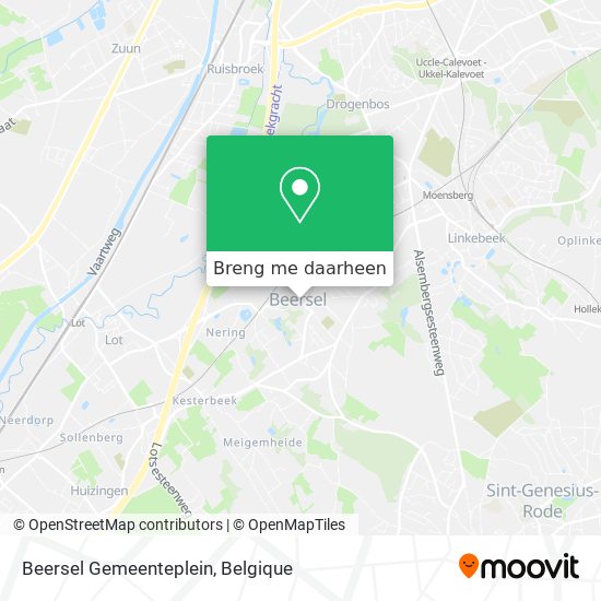 Beersel Gemeenteplein kaart