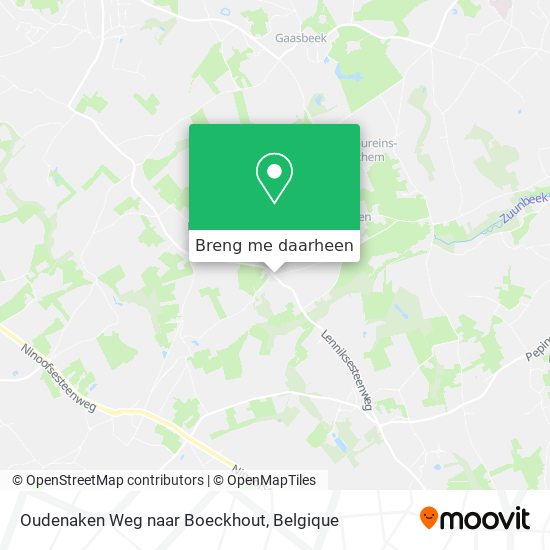Oudenaken Weg naar Boeckhout kaart