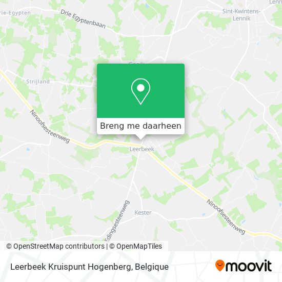 Leerbeek Kruispunt Hogenberg kaart