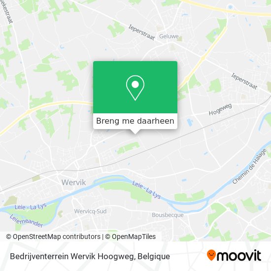 Bedrijventerrein Wervik Hoogweg kaart