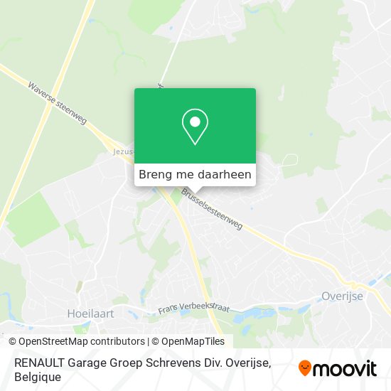 RENAULT Garage Groep Schrevens Div. Overijse kaart