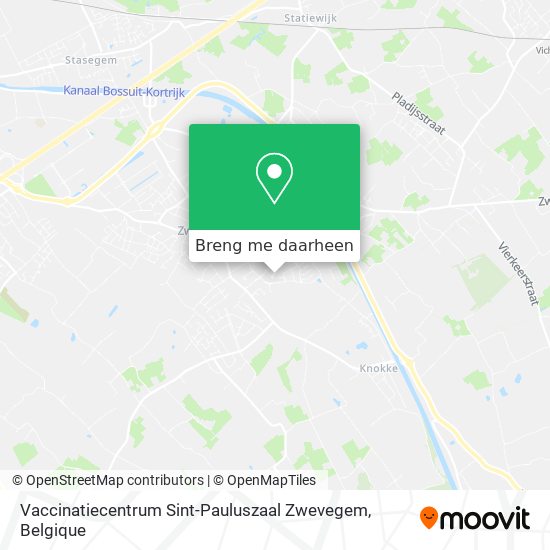 Vaccinatiecentrum Sint-Pauluszaal Zwevegem kaart