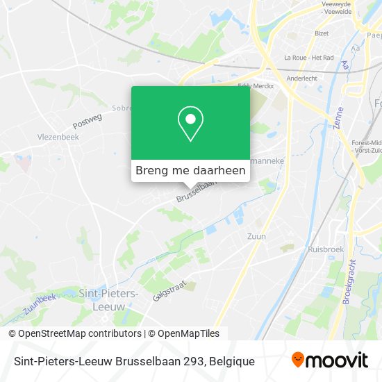 Sint-Pieters-Leeuw Brusselbaan 293 kaart
