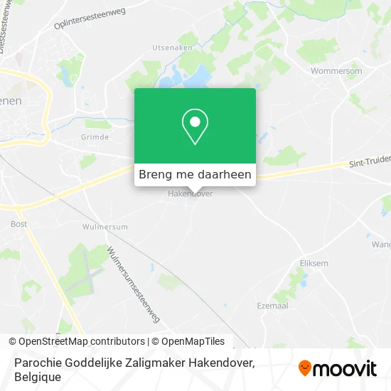 Parochie Goddelijke Zaligmaker Hakendover kaart