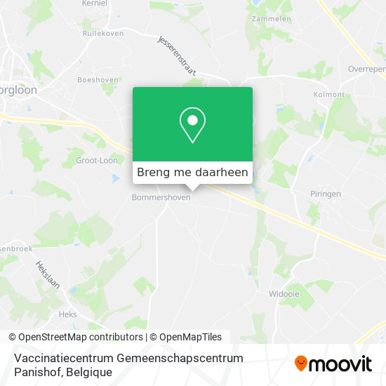 Vaccinatiecentrum Gemeenschapscentrum Panishof kaart