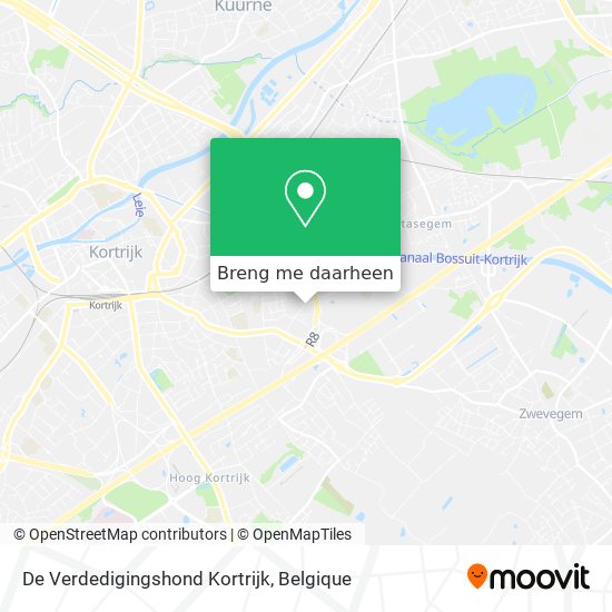 De Verdedigingshond Kortrijk kaart