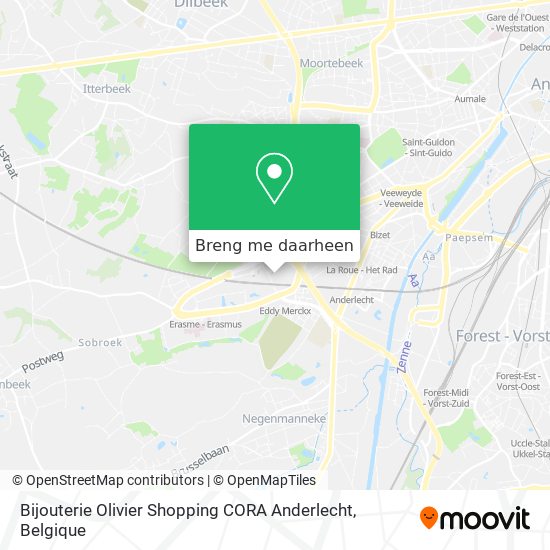 Bijouterie Olivier Shopping CORA Anderlecht kaart