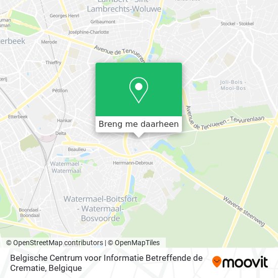 Belgische Centrum voor Informatie Betreffende de Crematie kaart