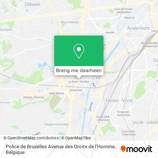 Police de Bruxelles Avenue des Droits de l'Homme kaart
