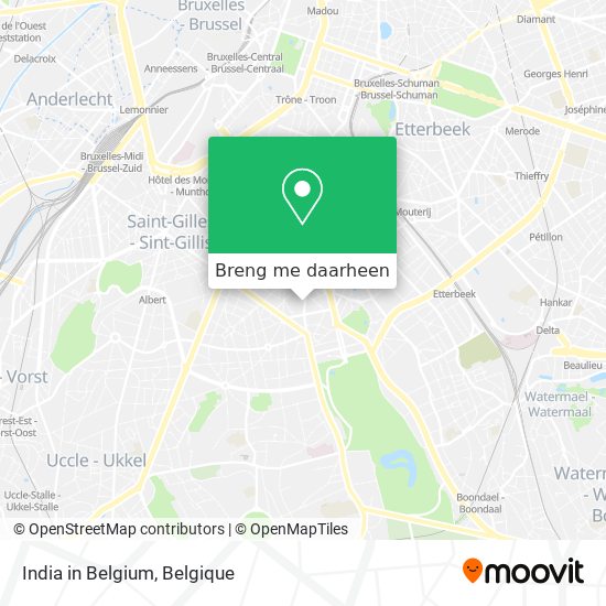 India in Belgium kaart