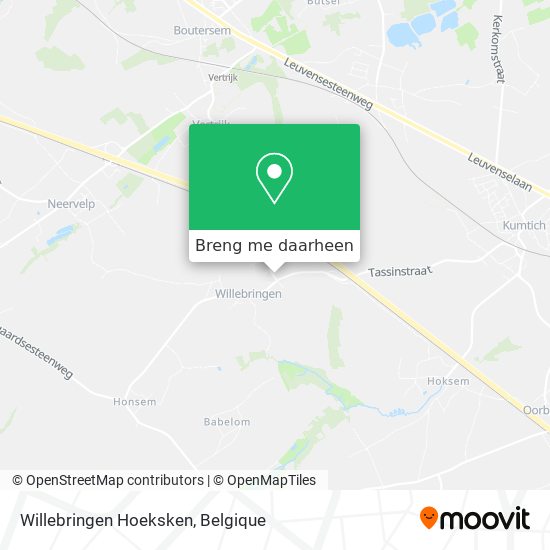 Willebringen Hoeksken kaart