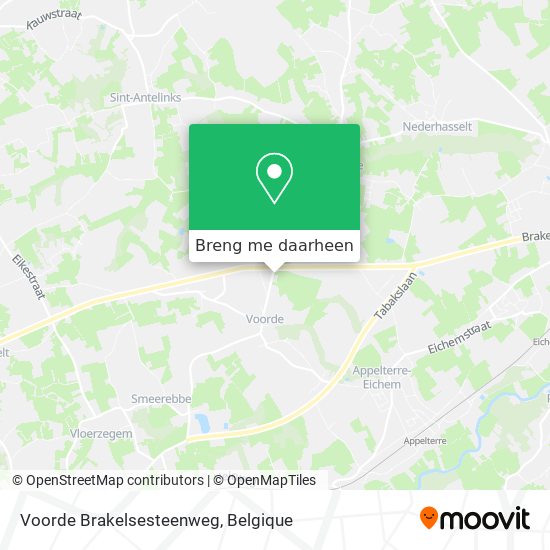 Voorde Brakelsesteenweg kaart