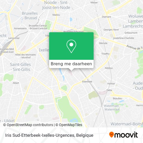 Iris Sud-Etterbeek-Ixelles-Urgences kaart