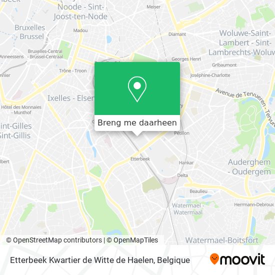 Etterbeek Kwartier de Witte de Haelen kaart