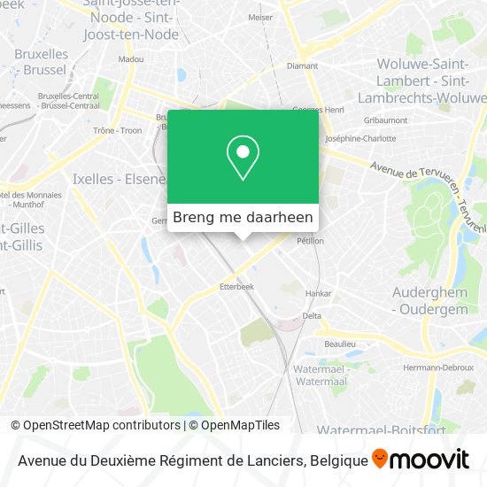 Avenue du Deuxième Régiment de Lanciers kaart