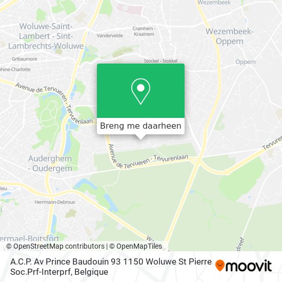 A.C.P. Av Prince Baudouin 93 1150 Woluwe St Pierre Soc.Prf-Interprf kaart