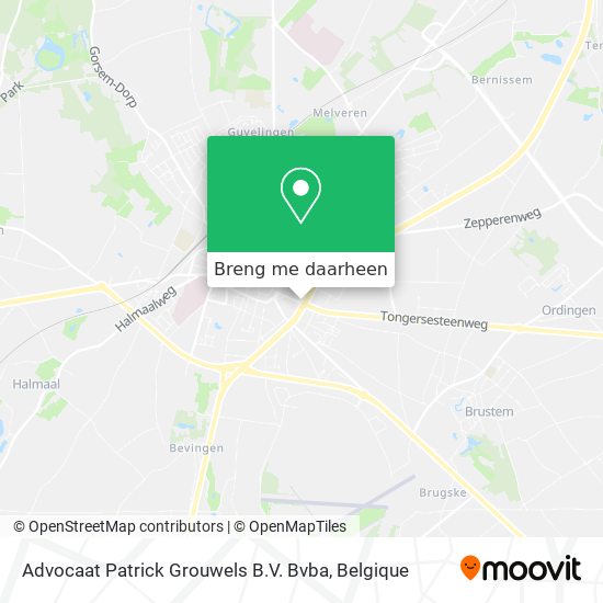 Advocaat Patrick Grouwels B.V. Bvba kaart