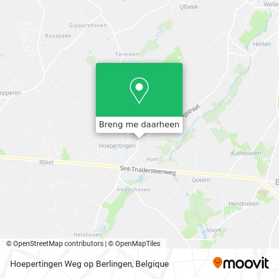 Hoepertingen Weg op Berlingen kaart