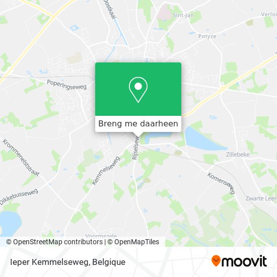 Ieper Kemmelseweg kaart