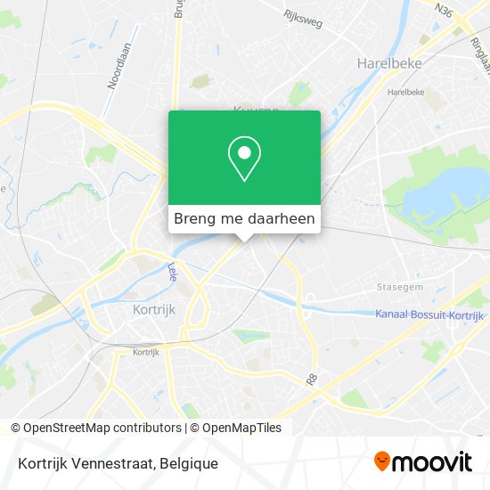 Kortrijk Vennestraat kaart