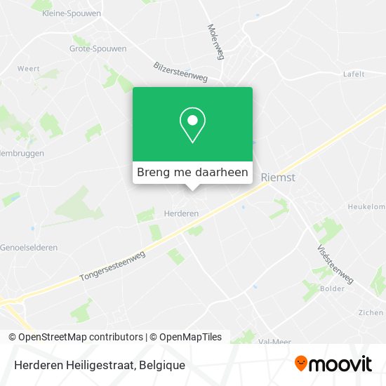 Herderen Heiligestraat kaart