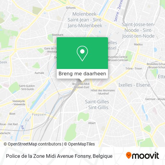 Police de la Zone Midi Avenue Fonsny kaart