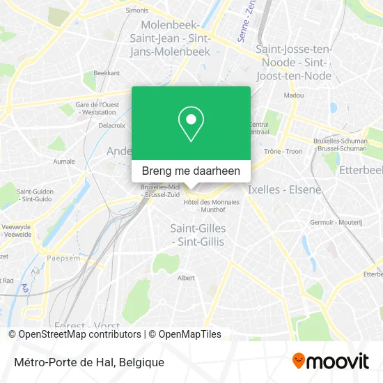Métro-Porte de Hal kaart