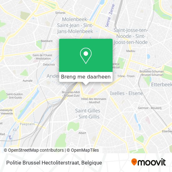 Politie Brussel Hectoliterstraat kaart