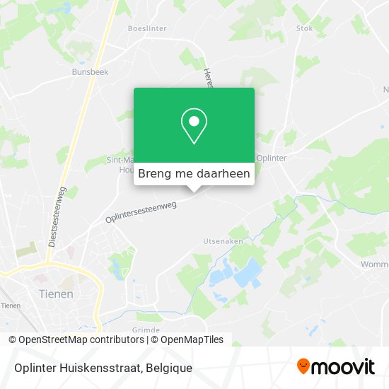 Oplinter Huiskensstraat kaart