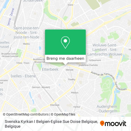 Svenska Kyrkan I Belgien-Eglise Sue Doise Belgique kaart
