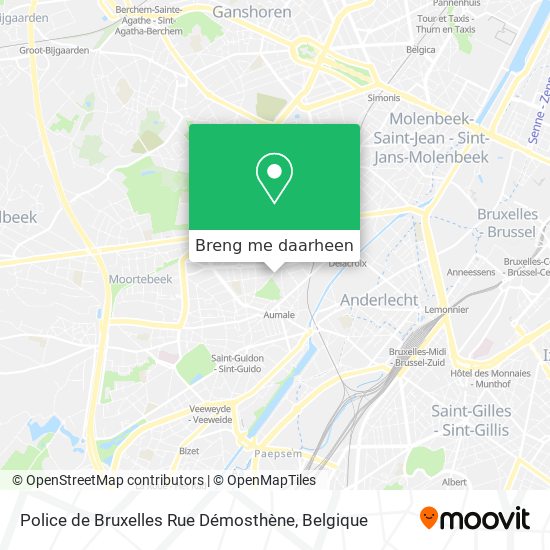 Police de Bruxelles Rue Démosthène kaart