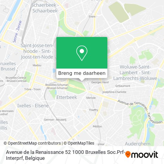 Avenue de la Renaissance 52 1000 Bruxelles Soc.Prf-Interprf kaart