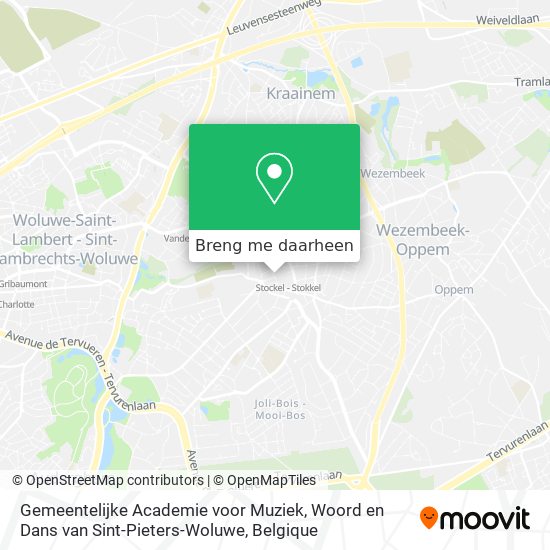 Gemeentelijke Academie voor Muziek, Woord en Dans van Sint-Pieters-Woluwe kaart