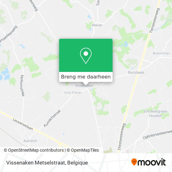 Vissenaken Metselstraat kaart