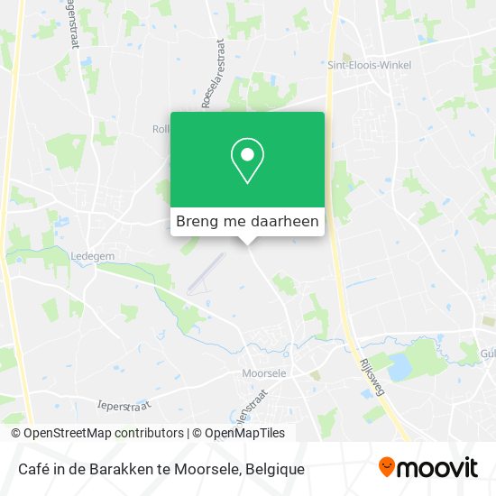 Café in de Barakken te Moorsele kaart