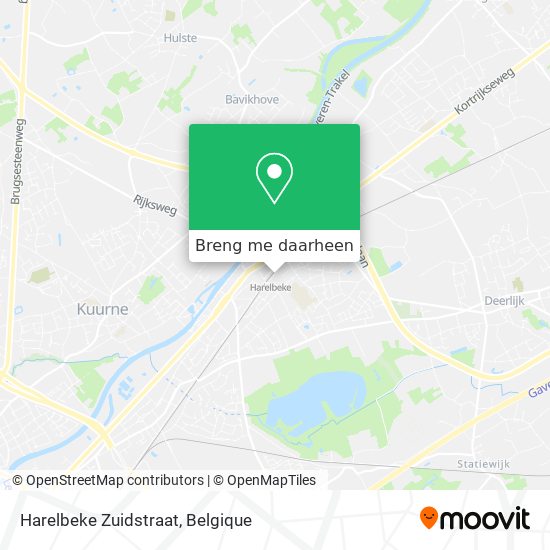 Harelbeke Zuidstraat kaart