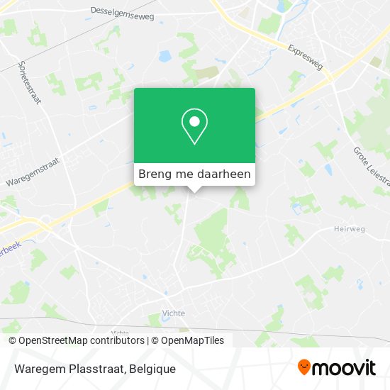 Waregem Plasstraat kaart